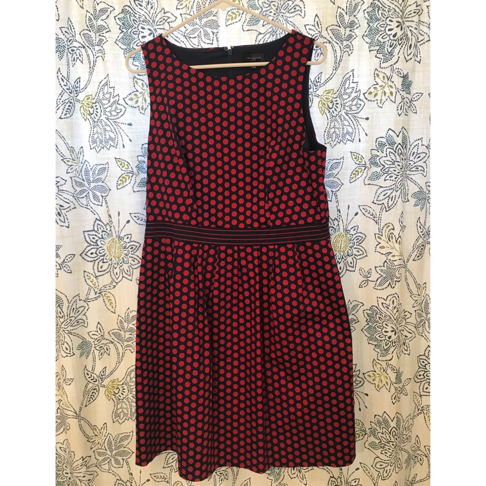 The Limited Red Blue Polka Dot Dress size 12 NWT